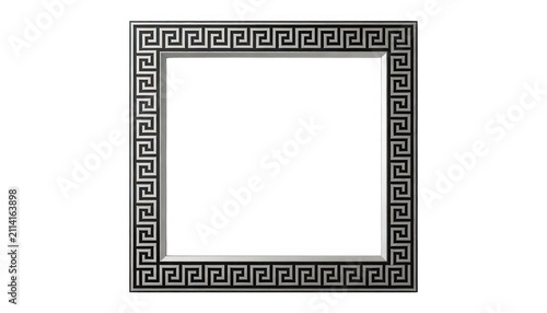 Silver Greek Key Border Transparent Background