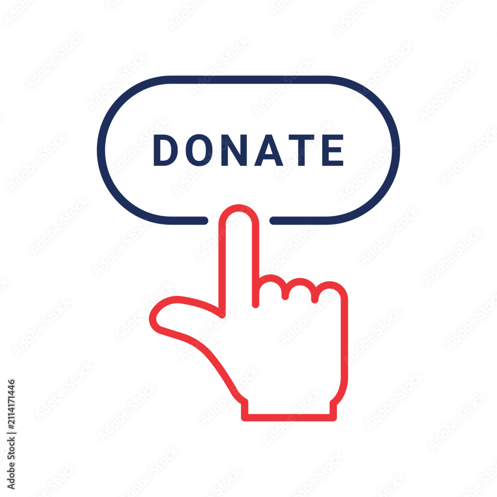 Foto Button for Online Donate Line Icon