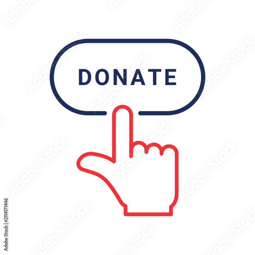 Obraz na płótnie Button for Online Donate Line Icon