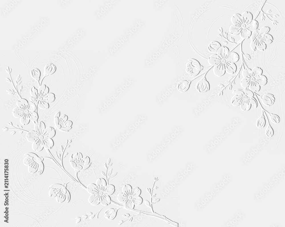 Obraz premium Embossed image of flowers.