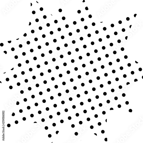 Abstract Star Shape with Black Dots Pattern Illustration