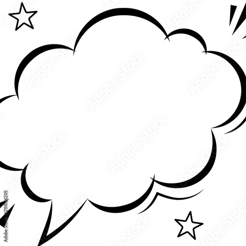 White Burst Speech Bubble, Comic Book Style, Empty Speech Bubble