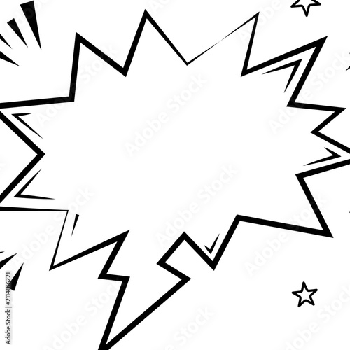 White Burst Speech Bubble, Comic Book Style, Empty Speech Bubble
