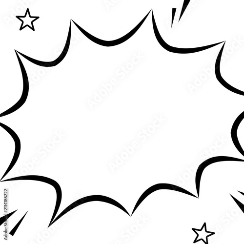 White Burst Speech Bubble, Comic Book Style, Empty Speech Bubble
