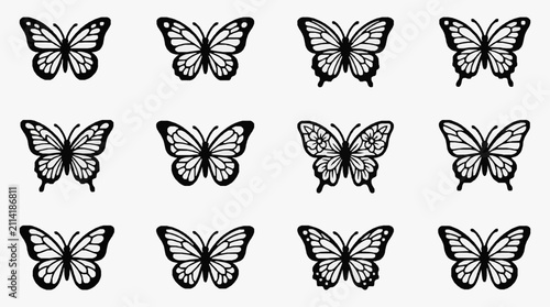 Black and White Butterfly Collection.