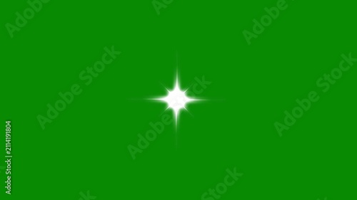 Twinkle stars starlight on chroma key green screen alpha channel, glowing stars sparkle, magical decorative projects shiny optical flare light on twinkle stars glitter. 4K animation loop