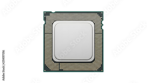 Obraz na płótnie Computer processor chip icon for technology and hardware isolated on transparent background