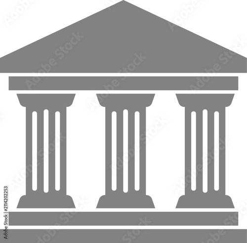 3 pillar building ICON SVG