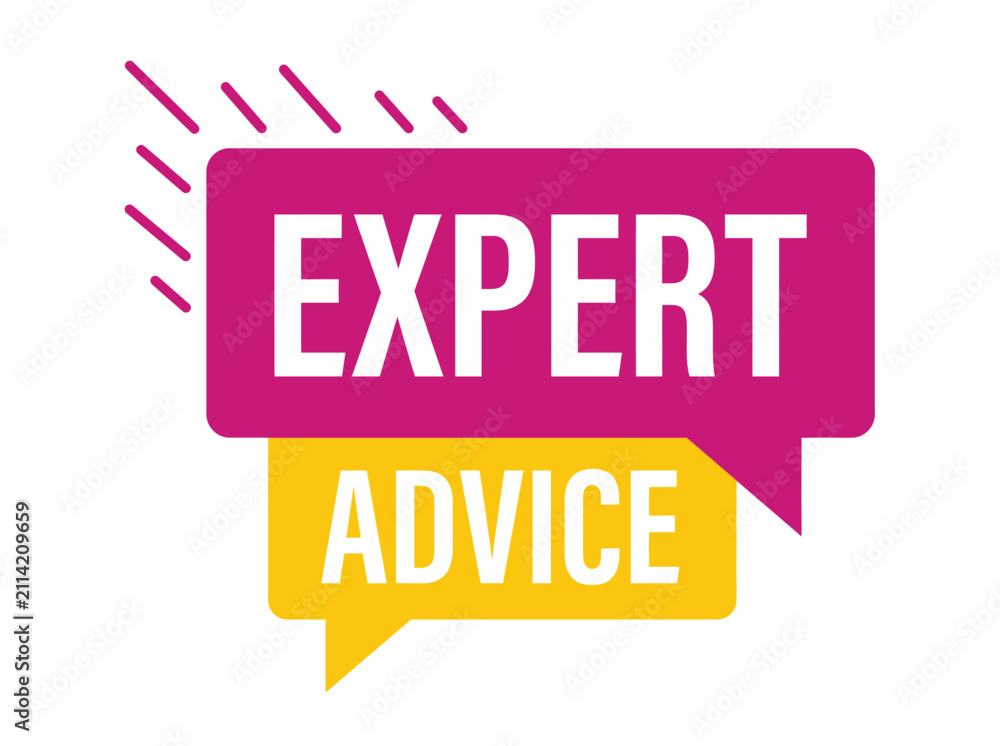 Fototapeta premium Expert advice text label in speech bubbles for business communication