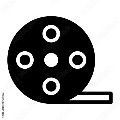 Movie film reel cinema solid icon