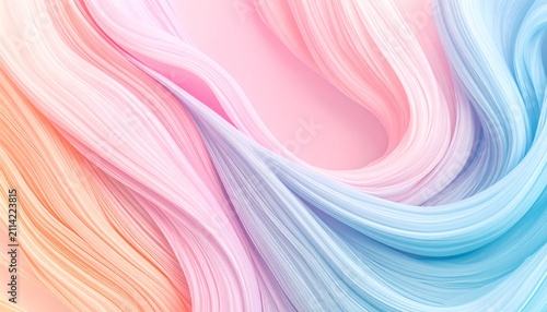 Dreamy Pastel Abstract Swirl with Fluid Ribbon Patterns