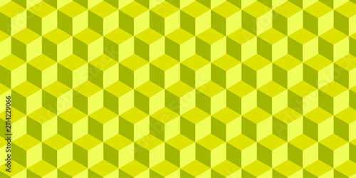 White 3d modeling cubes Illustration decoration seamless yellow material pattern square design.