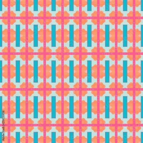 Fotografía Vibrant Abstract Pattern with Coral and Blue Colors