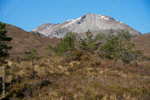 Принти на полотні Beinn Eighe in the Torridon region of the Scottish Highlands in the spring, under a bright blue sky