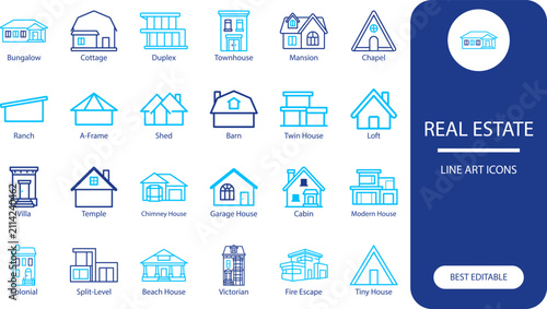 Fotografía Real estate icons set