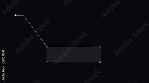 Minimalist hud callout animation with target marker and text box overlay for ui interface