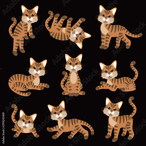 Cute cat illustration material collection,