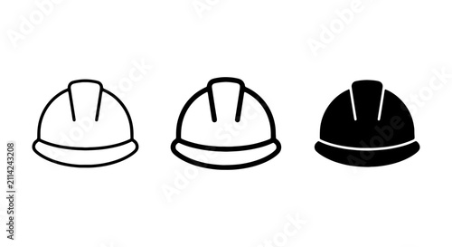 Construction Hard Hat Icons: Safety Helmet Vector Set, Protective Gear Symbols, Industrial Workwear Graphics, Safety Equipment Icons