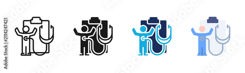 Bild auf Leinwand Examination icon set multiple style collection