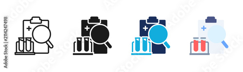Foto Medical Research icon set multiple style collection