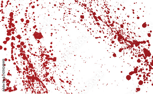 Blood drops and splatters. Vector illustration isolated on a white background