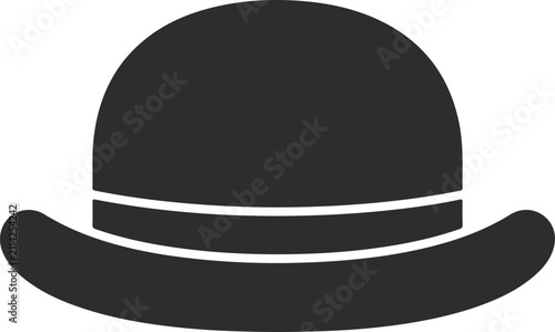 Tableau sur toile Bowler hat icon classic gentlemans derby hat silhouette