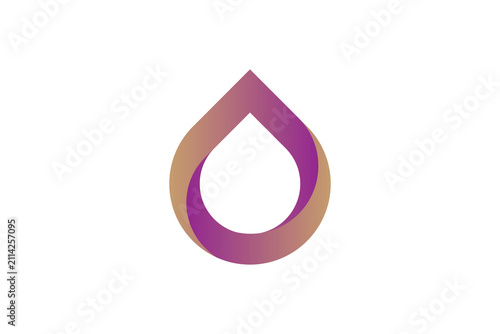 Modern Abstract Gradient Teardrop Ribbon Logo Design