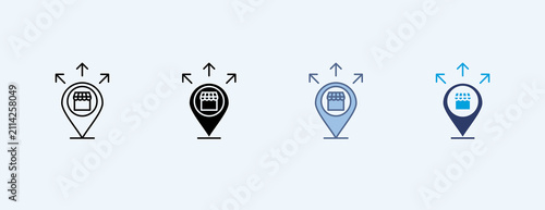 Fotografía Market Expansion Multiple Icon Illustration Vector