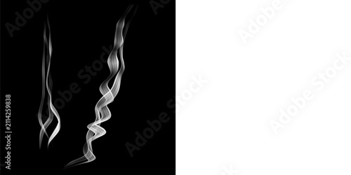 Foto Smoke wisps isolated on black background isolated on transparent background
