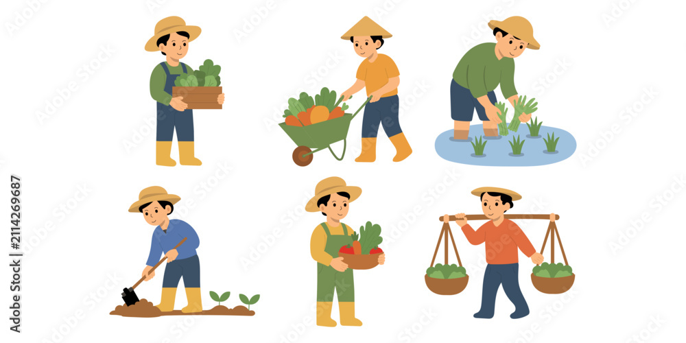 Fototapeta premium World Farmer Day Illustration