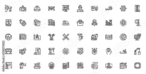 Obraz na płótnie Engineering icon set