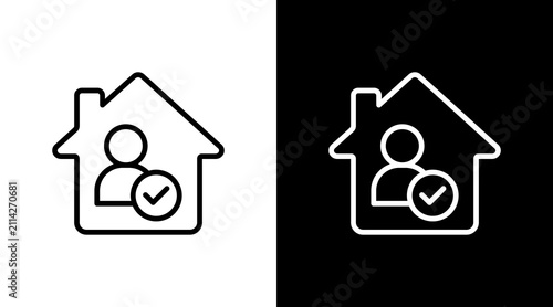 Cuadro en lienzo Tenant White Icon Set Design