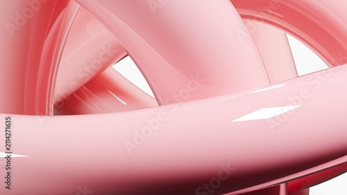 Canvastavla Intertwining crimson ribbons caught in soft studio radiance