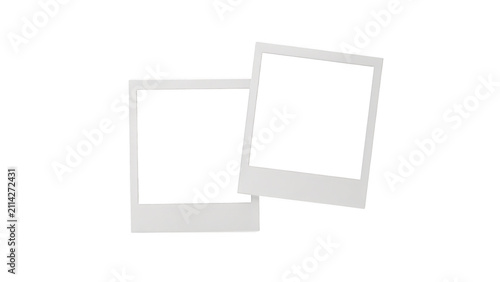 Two empty blank photo frames isolated isolated on transparent background