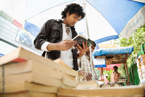 Man at a book stall 