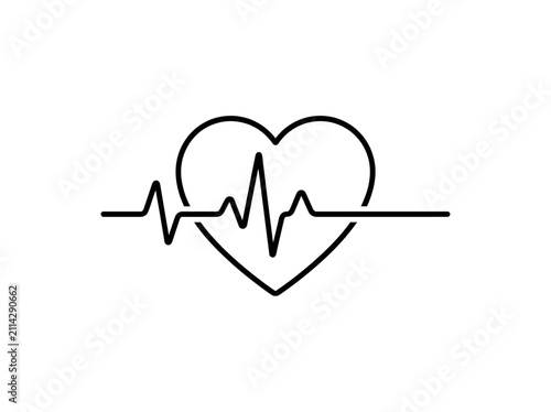 Heartbeat ekg line symbol for health and medical concept