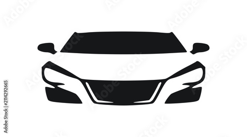 Sleek Modern Car Front Grille Silhouette Design