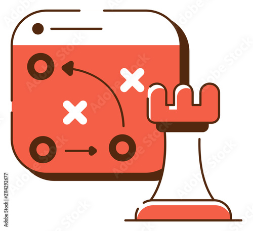 Cuadro en lienzo A flat design icon of stratagem