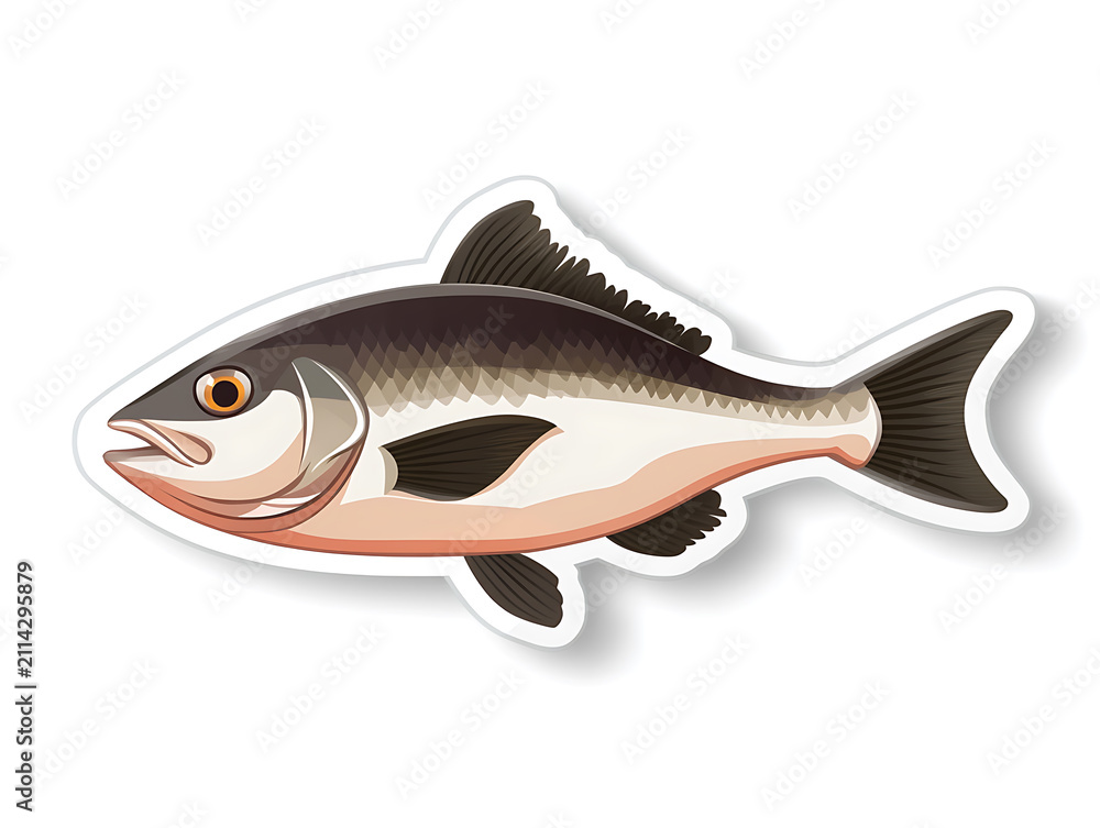 Obraz premium Colorful Fish Illustration Isolated on White Background
