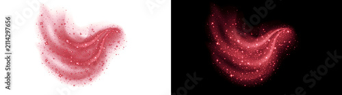 Canvas Print Red galaxy nebula shimmering with sparkling stardust clouds for creative design