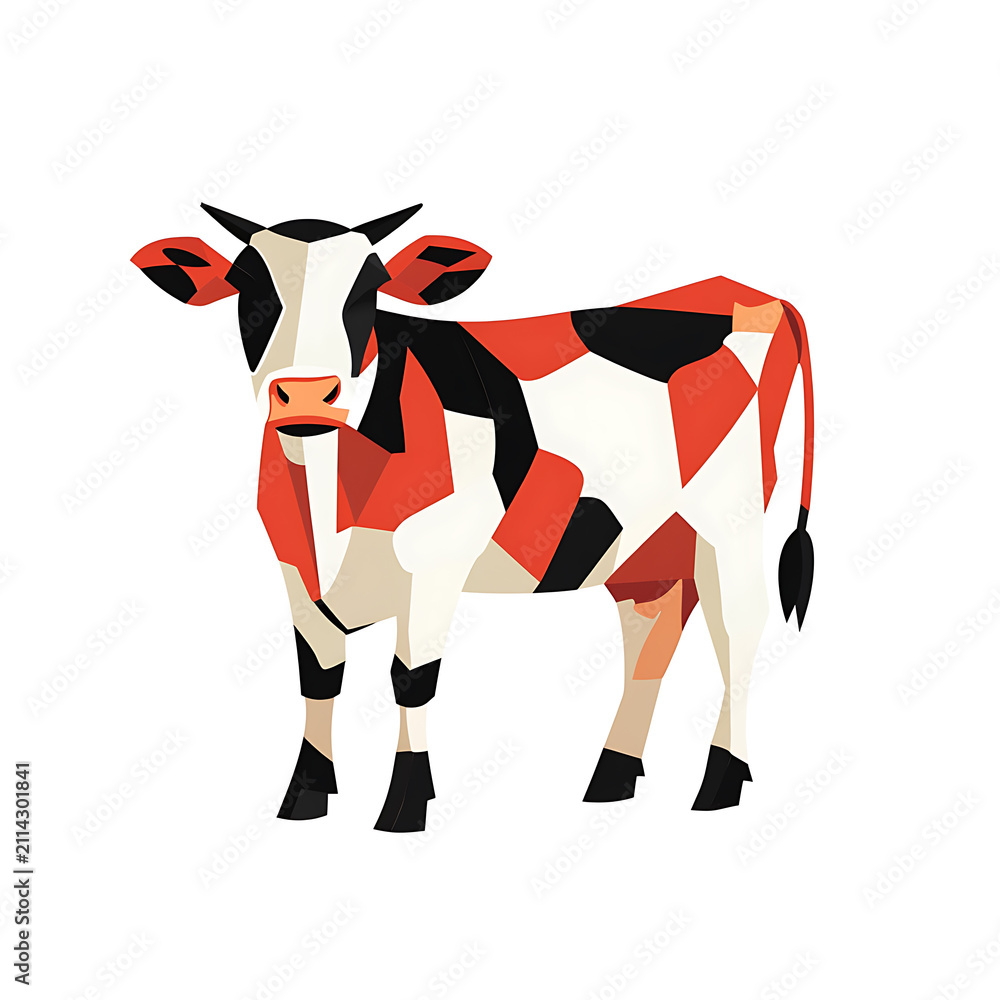 Obraz premium Minimal cow line art vector