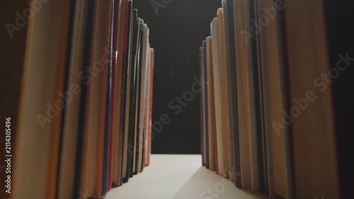 Rows of Vintage Books in an Old Bookshop or University Library