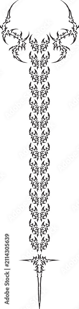 Fototapeta premium Tribal Cybersigilism tattoo design
