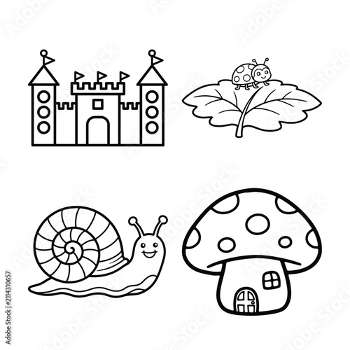 Set of four simple house icons featuring solid and outlined residential home designs on a white background