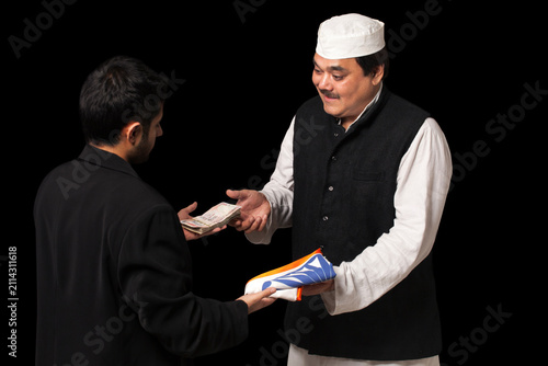 Quadro su tela Male politician taking a bribe