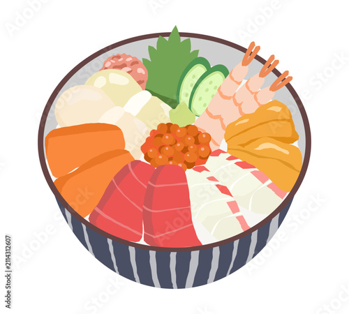 海鮮丼のベクターイラスト