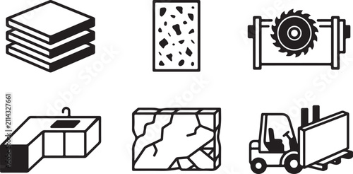 фотографія Recycling process icons showing paper shredding and waste handling Vector