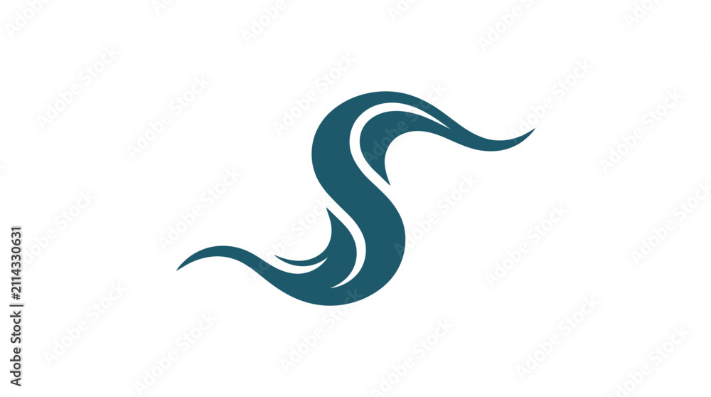 Fototapeta premium Teal Letter S Logo Symbol.