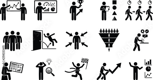 Business and professional development icon collection