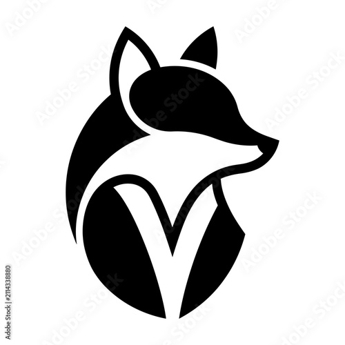 Minimalist Black and White Fox Logo Design.
